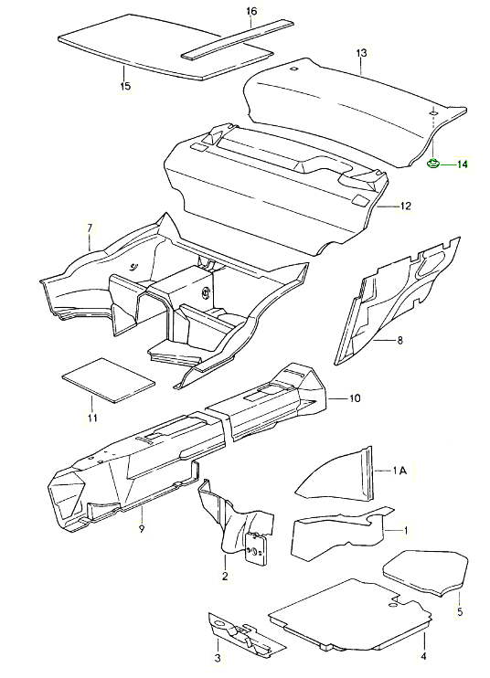 PORSCHE 964 993 996 Insulation and carpet snap clamp clip fastener GENUINE 99904901140