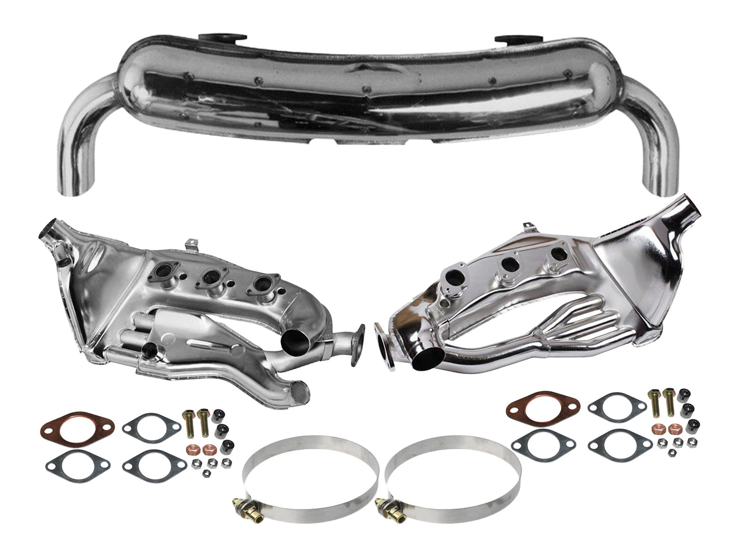 Porsche Exhaust kit for Porsche 911 F 2.0 2.2 2.4 stainless steel dual tailpipe 999.230.333.02