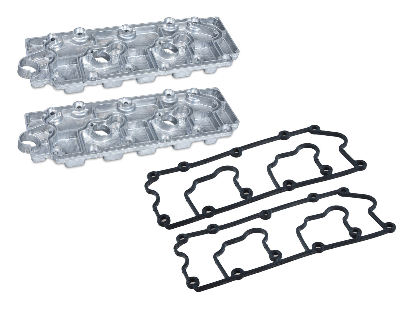 Porsche 2x valve covers for Porsche 964 Carrera cast aluminum LOWER SET + gaskets 964.105.116.03