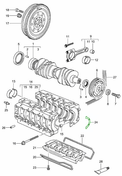 Porsche BOXSTER 986 / BOXSTER 987 / 996  crankshaft thrust washer . 99610112952