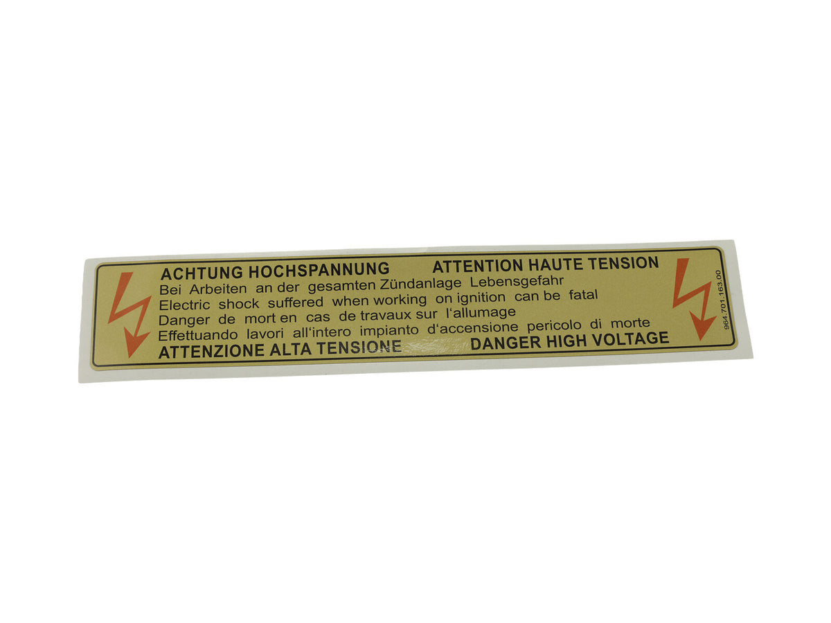 Porsche 928 964 993 1977-97 High Voltage Warning Sticker 96470116300 partworks