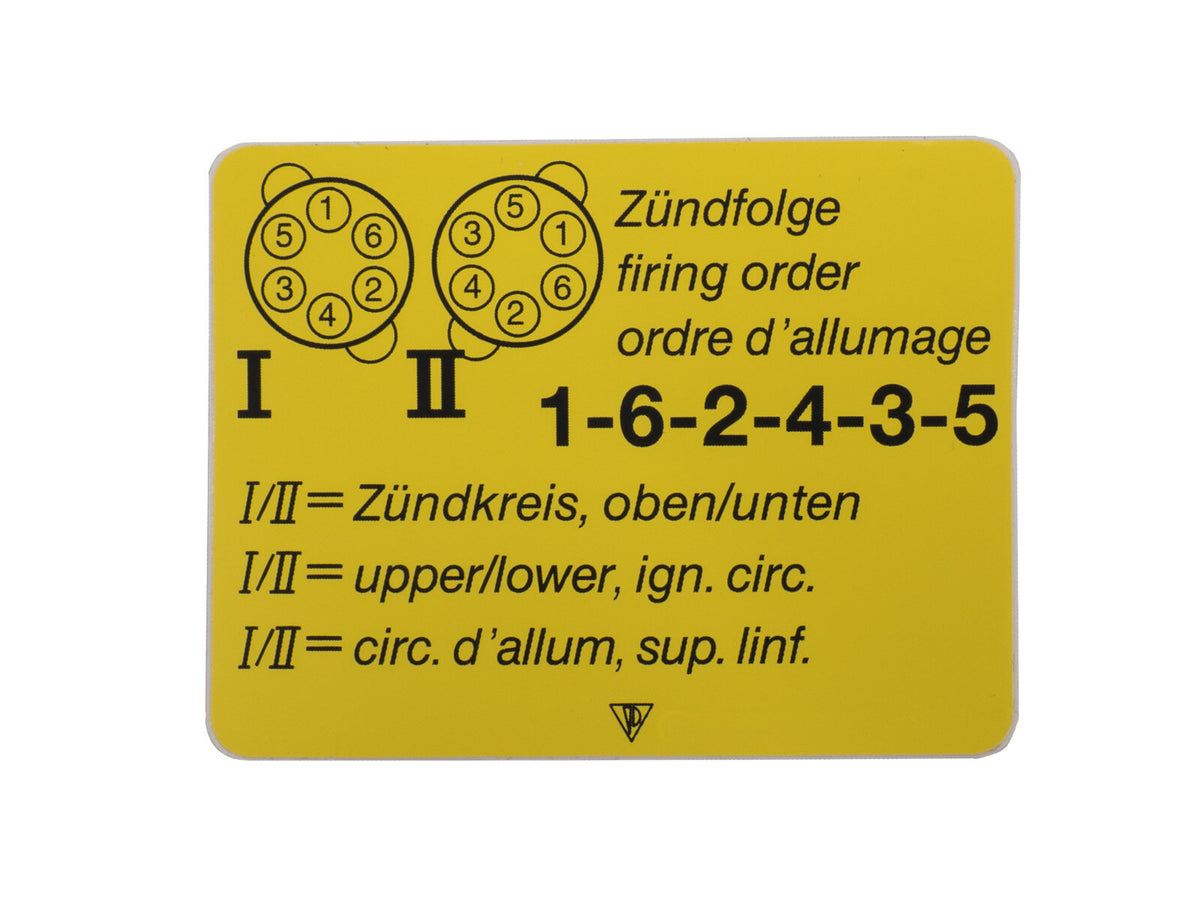 Porsche 964 993 1988-97 Carrera Firing Order Sticker 96460254401 Porsche