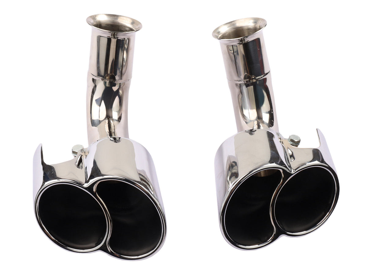 Porsche 996 2002-05 3.6 Carrera Turbo Look Stainless Steel Tailpipes Pair partworks