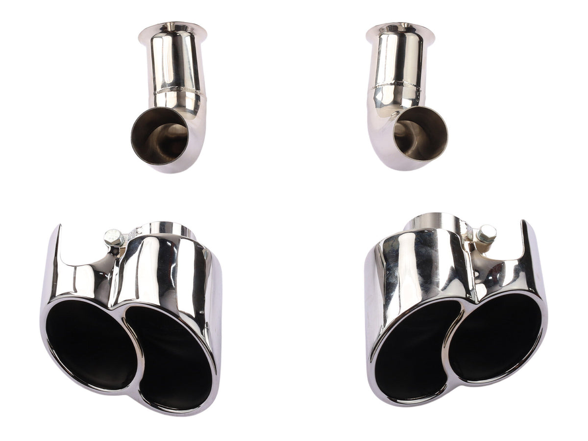 Porsche 996 2002-05 3.6 Carrera Turbo Look Stainless Steel Tailpipes Pair partworks