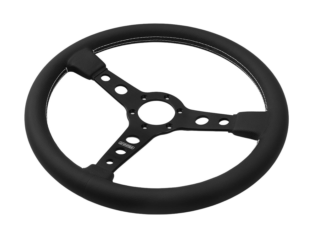 Porsche 911 912 912E 914 924 928 944 964 968 993 1963-97 Non-Airbag Prototipo Smooth Leather Black 370mm Steering Wheel MOMO