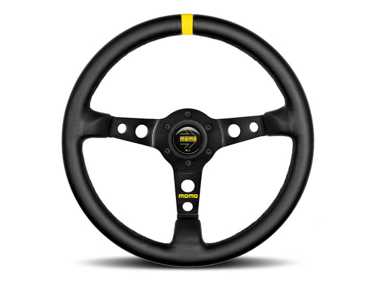 Porsche 911 912 912E 914 924 928 944 964 968 993 1963-97 Non-Airbag Mod 07 Smooth Leather Black 350mm Steering Wheel MOMO