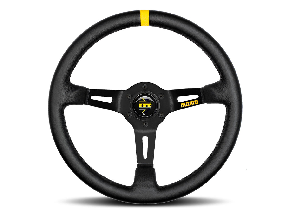 Porsche 911 912 912E 914 924 928 944 964 968 993 1963-97 Non-Airbag Mod 08 Smooth Leather Black 350mm Steering Wheel MOMO