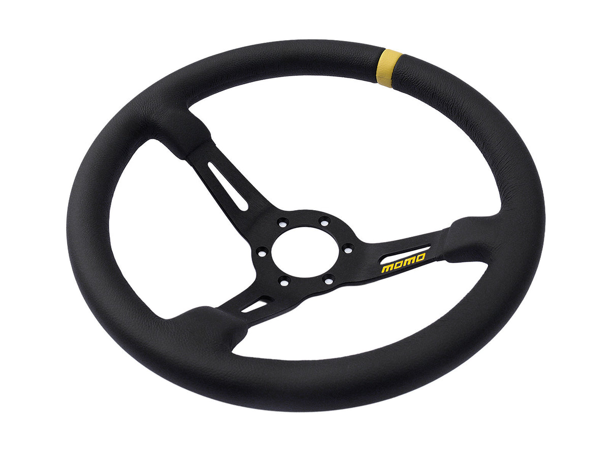 Porsche 911 912 912E 914 924 928 944 964 968 993 1963-97 Non-Airbag Mod 08 Smooth Leather Black 350mm Steering Wheel MOMO