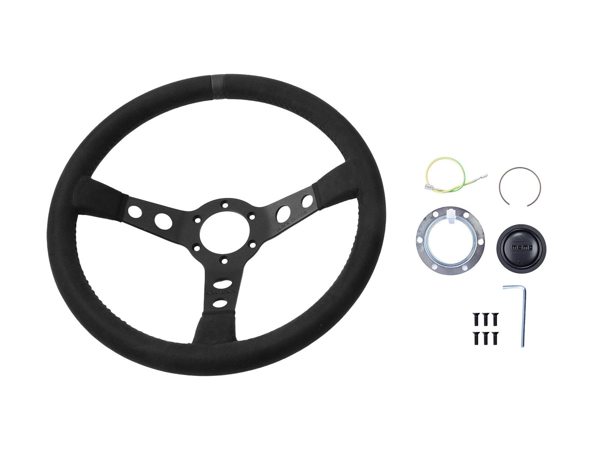 Porsche 911 912 912E 914 924 928 944 964 968 993 1963-97 Non-Airbag Mod 07 Black Edition 350mm Steering Wheel MOMO