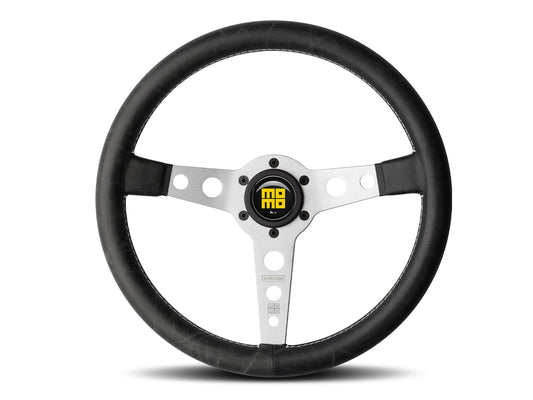 Porsche 911 912 912E 914 924 928 944 964 968 993 1963-97 Non-Airbag Heritage Prototipo Leather Black Silver 350mm Steering Wheel MOMO