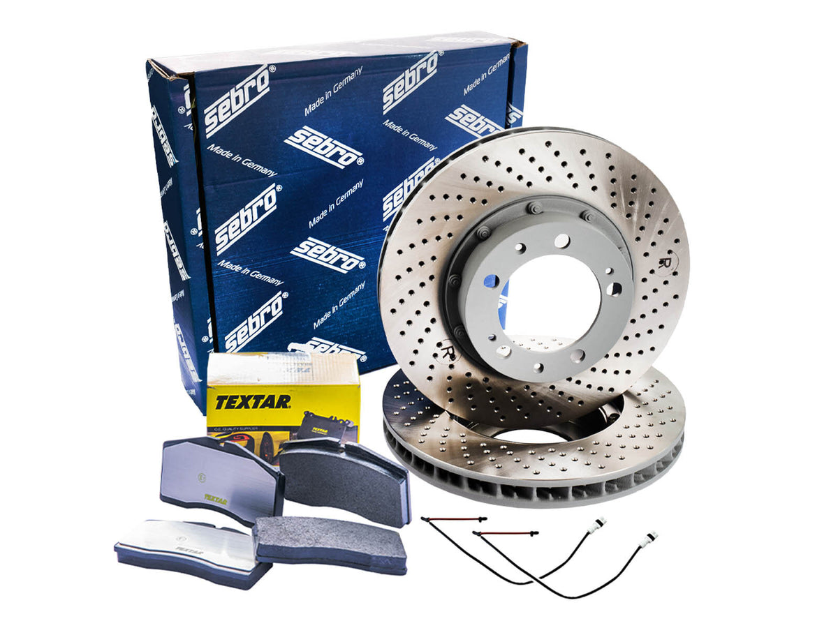 Porsche 993 1995-97 Turbo Front Brake Disc Pad and Wear Sensor Kit 99335104510 partworks Markenset