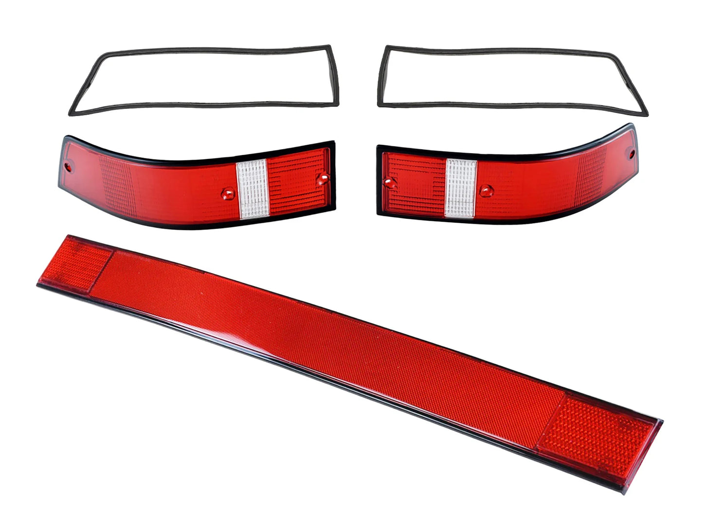 Porsche 911 G '74-'86 Taillight rear light Lenses + Reflector RED Tail light Set 91163195300