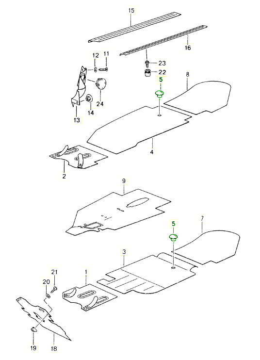 PORSCHE 964 993 996 Insulation and carpet snap clamp clip fastener GENUINE 99904901140