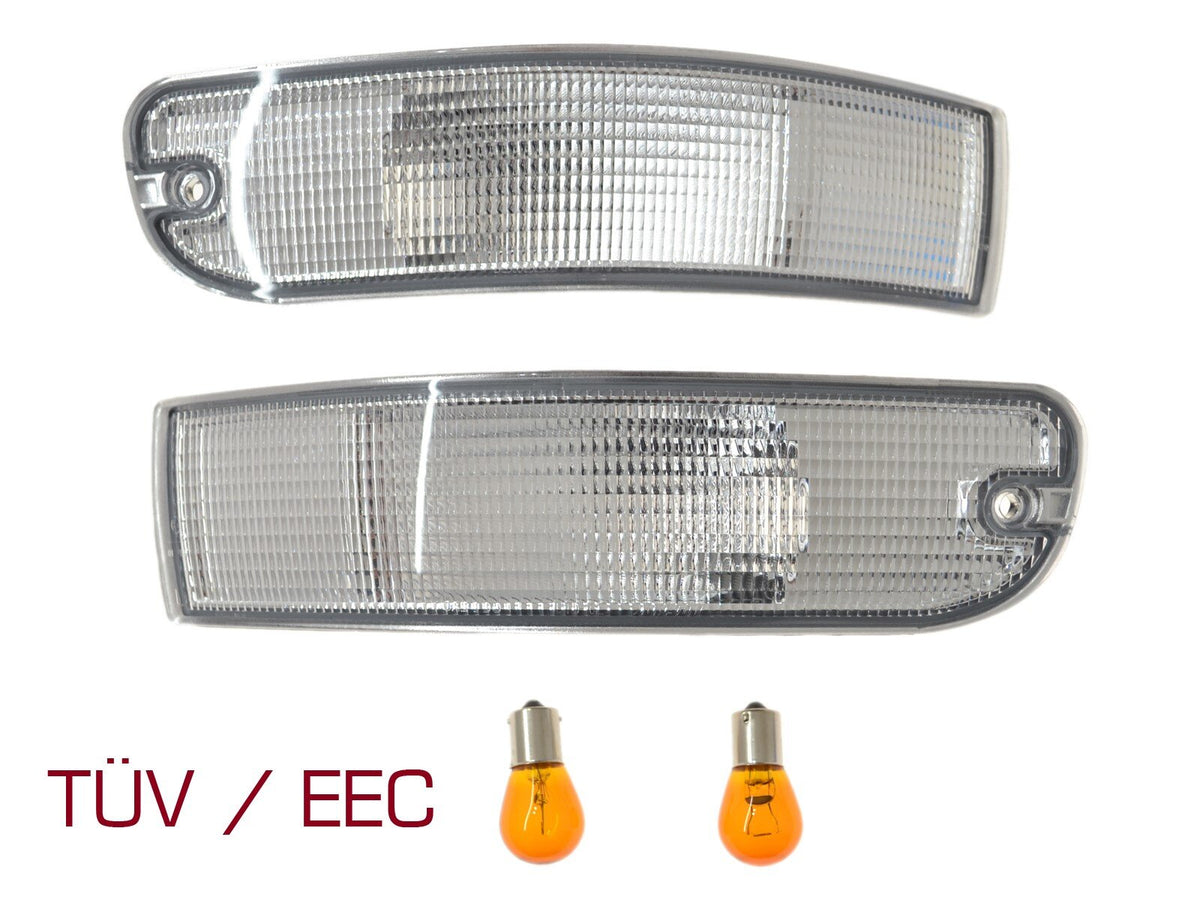 Porsche 993 1993-97 Clear Front Indicator Pair with Bulbs 99363106201 JP Dansk