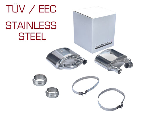 Porsche 993 1993-97 Stainless Steel Sport Rear Silencers with Clamps 99311111907 JP Dansk