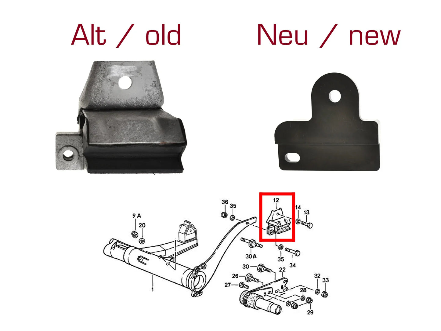 Porsche 924S 944 968 Rear Axle mounting kit bushes and brackets SET 477511051A