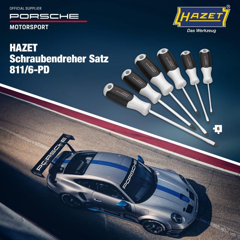 Porsche Motorsport – Racing Tool Line ∙ 6-pieces HAZET Screwdriver set