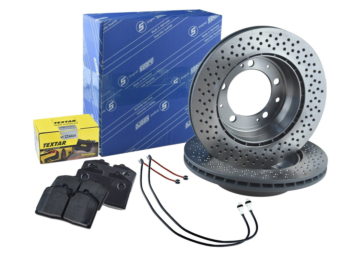 Porsche 993 1994-97 Carrera Rear Brake Disc Pad and Wear Sensor Kit 96435193905 partworks Markenset