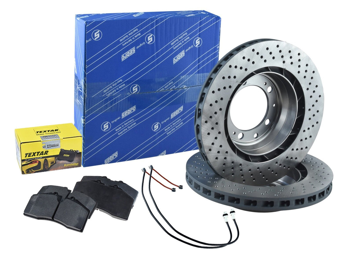 Porsche 993 1995-97 Turbo RS Rear Brake Disc Pad and Wear Sensor Kit 92835193006 partworks Markenset